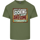 You're Looking at an Awesome Therapist Mens Cotton T-Shirt Tee Top Military Green