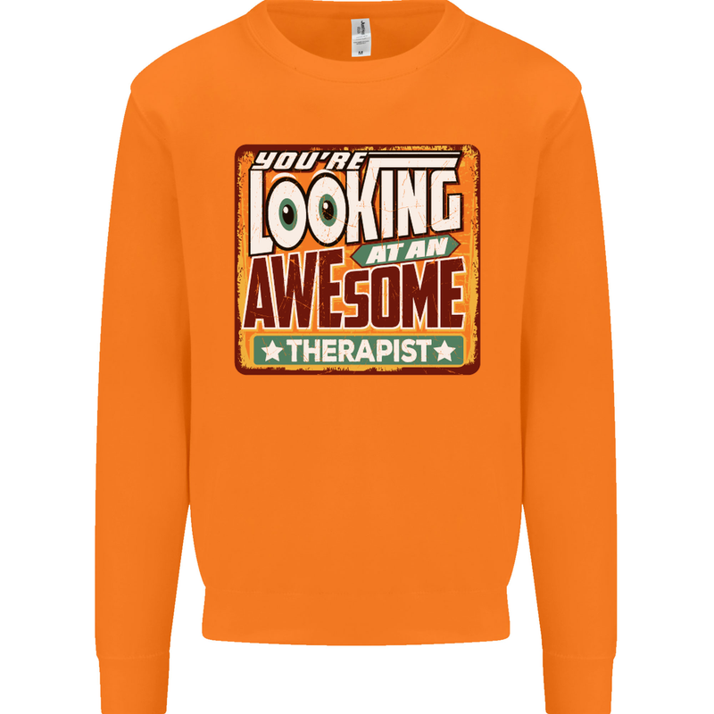 You're Looking at an Awesome Therapist Mens Sweatshirt Jumper Orange