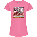 You're Looking at an Awesome Train Driver Womens Petite Cut T-Shirt Azalea
