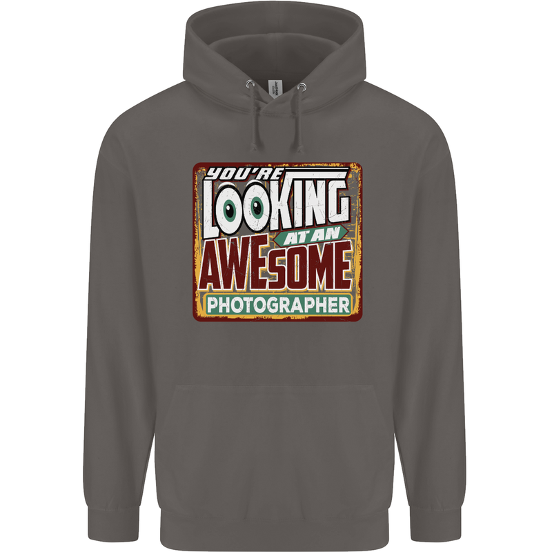 You're Looking at an Awesome Travel Agent Mens 80% Cotton Hoodie Charcoal