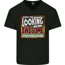 You're Looking at an Awesome Travel Agent Mens V-Neck Cotton T-Shirt Black