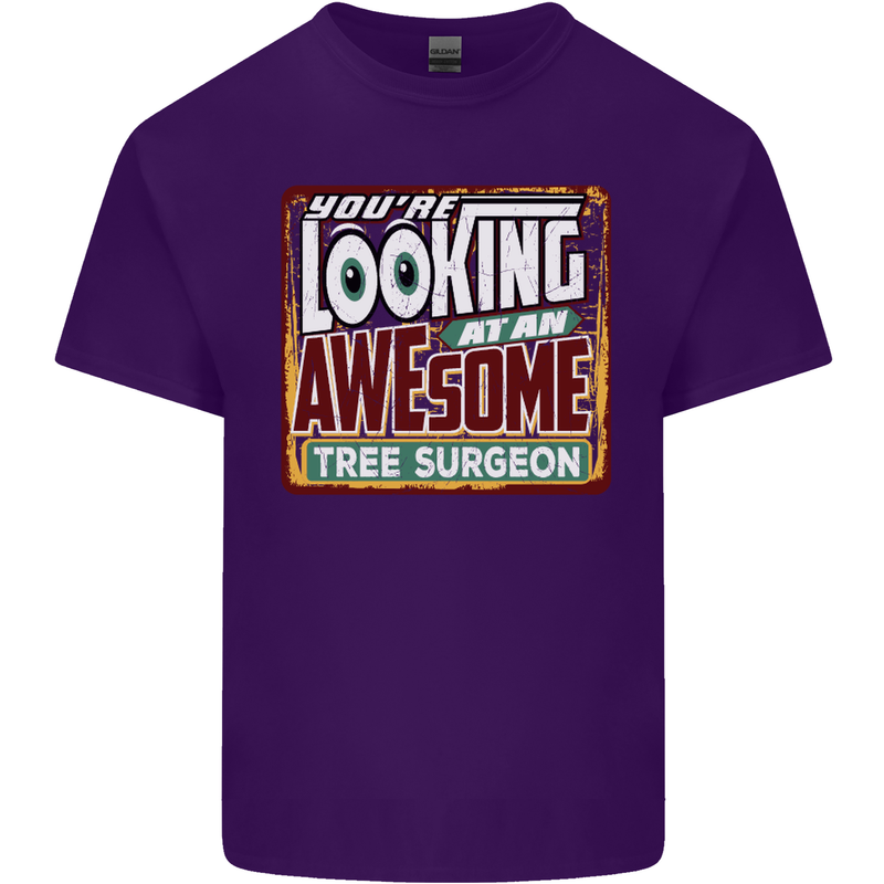 You're Looking at an Awesome Tree Surgeon Mens Cotton T-Shirt Tee Top Purple