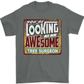 You're Looking at an Awesome Tree Surgeon Mens T-Shirt Cotton Gildan Charcoal