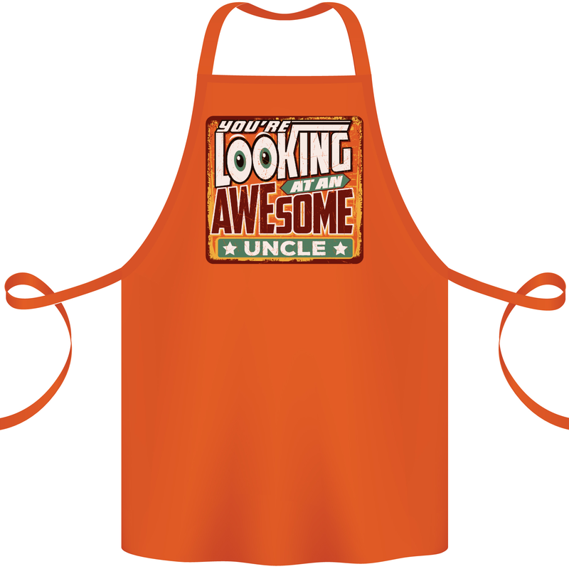 You're Looking at an Awesome Uncle Cotton Apron 100% Organic Orange