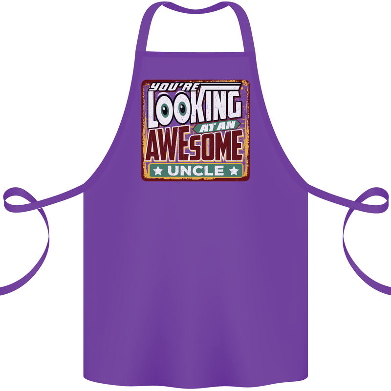 You're Looking at an Awesome Uncle Cotton Apron 100% Organic Purple