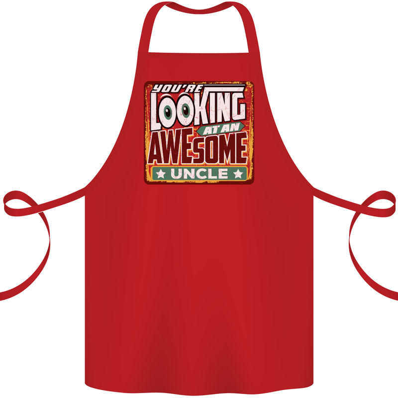 You're Looking at an Awesome Uncle Cotton Apron 100% Organic Red