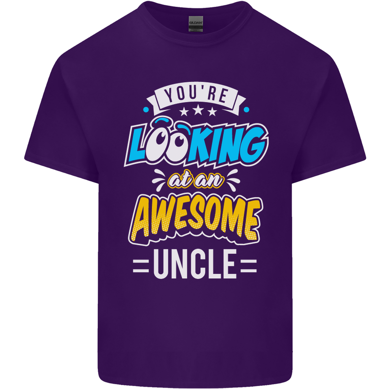 You're Looking at an Awesome Uncle Mens Cotton T-Shirt Tee Top Purple