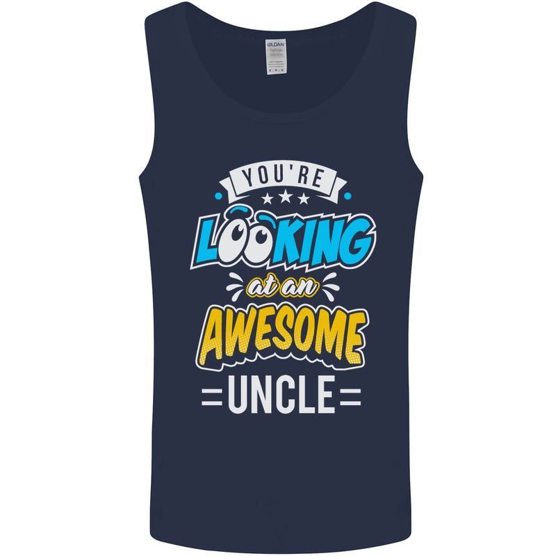 You're Looking at an Awesome Uncle Mens Vest Tank Top Navy Blue