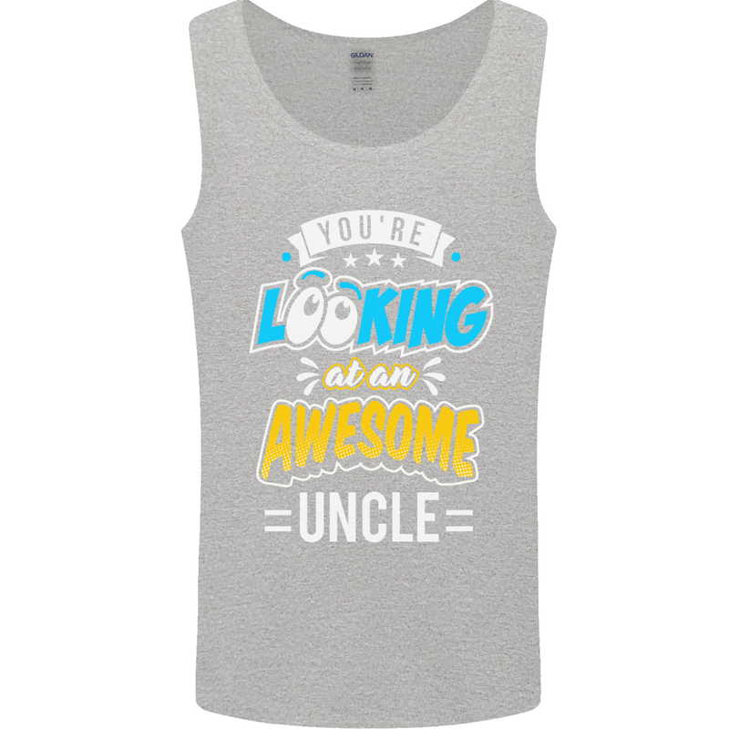 You're Looking at an Awesome Uncle Mens Vest Tank Top Sports Grey