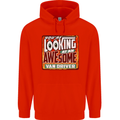 You're Looking at an Awesome Van Driver Mens 80% Cotton Hoodie Bright Red