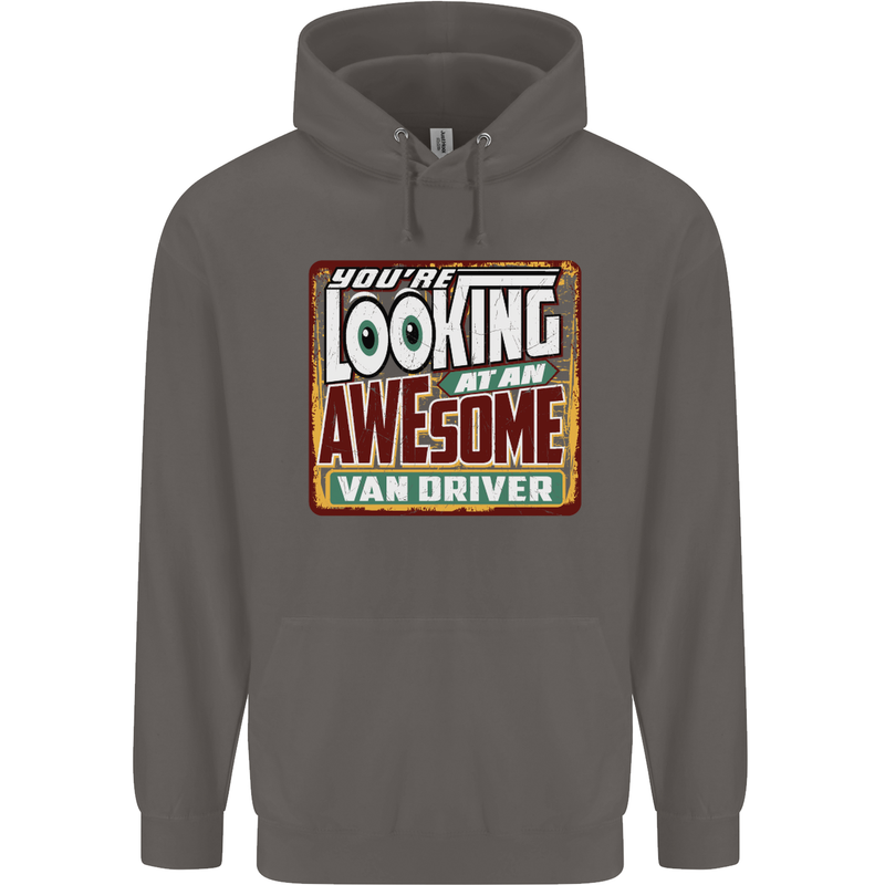 You're Looking at an Awesome Van Driver Mens 80% Cotton Hoodie Charcoal