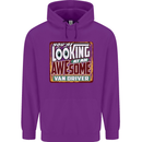 You're Looking at an Awesome Van Driver Mens 80% Cotton Hoodie Purple