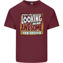 You're Looking at an Awesome Van Driver Mens Cotton T-Shirt Tee Top Maroon