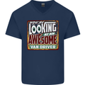 You're Looking at an Awesome Van Driver Mens V-Neck Cotton T-Shirt Navy Blue