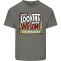 You're Looking at an Awesome Veterinarian Mens Cotton T-Shirt Tee Top Charcoal