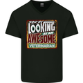 You're Looking at an Awesome Veterinarian Mens V-Neck Cotton T-Shirt Black