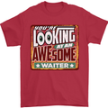 You're Looking at an Awesome Waiter Mens T-Shirt Cotton Gildan Red