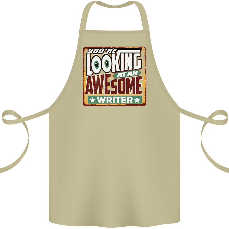 You're Looking at an Awesome Writer Cotton Apron 100% Organic Khaki