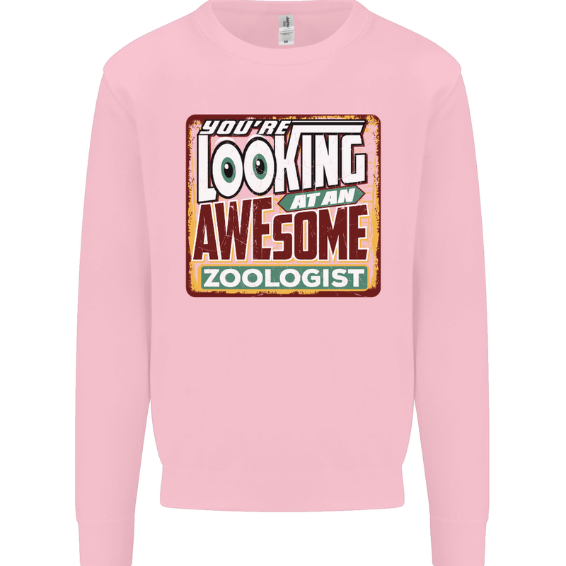 You're Looking at an Awesome Zoologist Mens Sweatshirt Jumper Light Pink