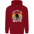 You're On Mute Funny Microphone Conference Childrens Kids Hoodie Red