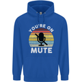 You're On Mute Funny Microphone Conference Childrens Kids Hoodie Royal Blue