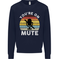 You're On Mute Funny Microphone Conference Kids Sweatshirt Jumper Navy Blue