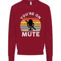 You're On Mute Funny Microphone Conference Kids Sweatshirt Jumper Red