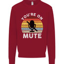 You're On Mute Funny Microphone Conference Kids Sweatshirt Jumper Red