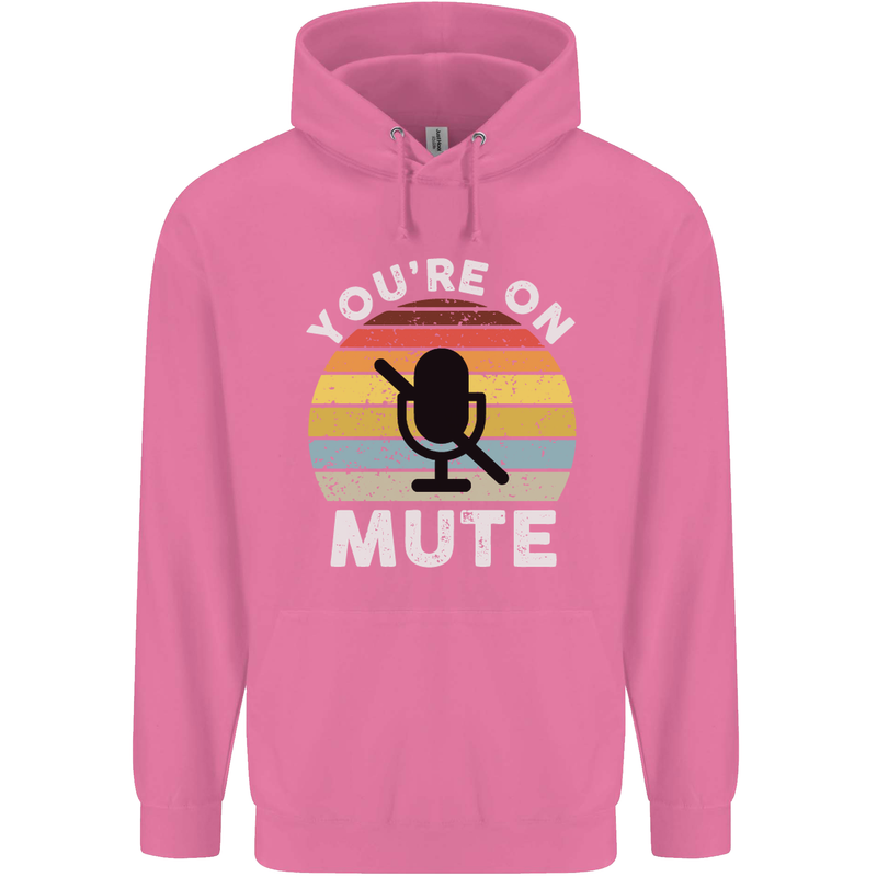 You're On Mute Funny Microphone Conference Mens 80% Cotton Hoodie Azelea