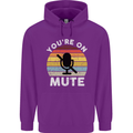 You're On Mute Funny Microphone Conference Mens 80% Cotton Hoodie Purple