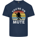 You're On Mute Funny Microphone Conference Mens Cotton T-Shirt Tee Top Navy Blue