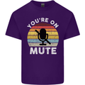 You're On Mute Funny Microphone Conference Mens Cotton T-Shirt Tee Top Purple