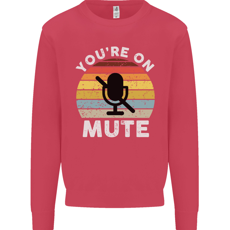 You're On Mute Funny Microphone Conference Mens Sweatshirt Jumper Heliconia