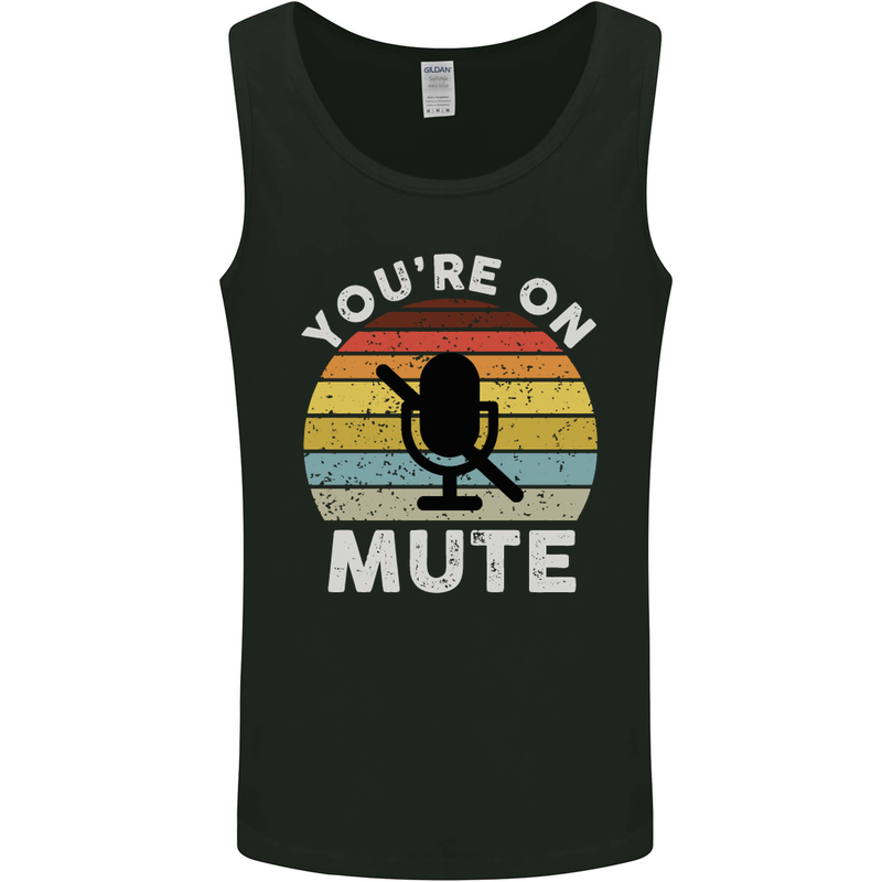 You're On Mute Funny Microphone Conference Mens Vest Tank Top Black