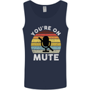 You're On Mute Funny Microphone Conference Mens Vest Tank Top Navy Blue