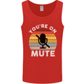 You're On Mute Funny Microphone Conference Mens Vest Tank Top Red