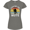 You're On Mute Funny Microphone Conference Womens Petite Cut T-Shirt Charcoal