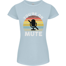 You're On Mute Funny Microphone Conference Womens Petite Cut T-Shirt Light Blue