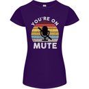 You're On Mute Funny Microphone Conference Womens Petite Cut T-Shirt Purple