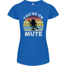 You're On Mute Funny Microphone Conference Womens Petite Cut T-Shirt Royal Blue