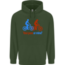 Your Pace or Mine Funny Cycling Cyclist Childrens Kids Hoodie Forest Green