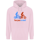 Your Pace or Mine Funny Cycling Cyclist Childrens Kids Hoodie Light Pink