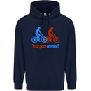 Your Pace or Mine Funny Cycling Cyclist Childrens Kids Hoodie Navy Blue