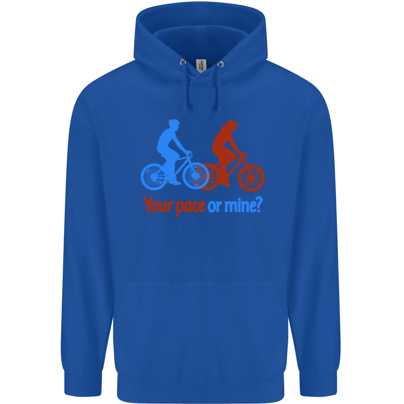 Your Pace or Mine Funny Cycling Cyclist Childrens Kids Hoodie Royal Blue