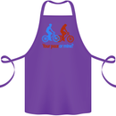 Your Pace or Mine Funny Cycling Cyclist Cotton Apron 100% Organic Purple