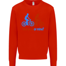 Your Pace or Mine Funny Cycling Cyclist Kids Sweatshirt Jumper Bright Red