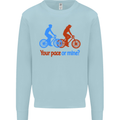 Your Pace or Mine Funny Cycling Cyclist Kids Sweatshirt Jumper Light Blue