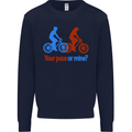 Your Pace or Mine Funny Cycling Cyclist Kids Sweatshirt Jumper Navy Blue