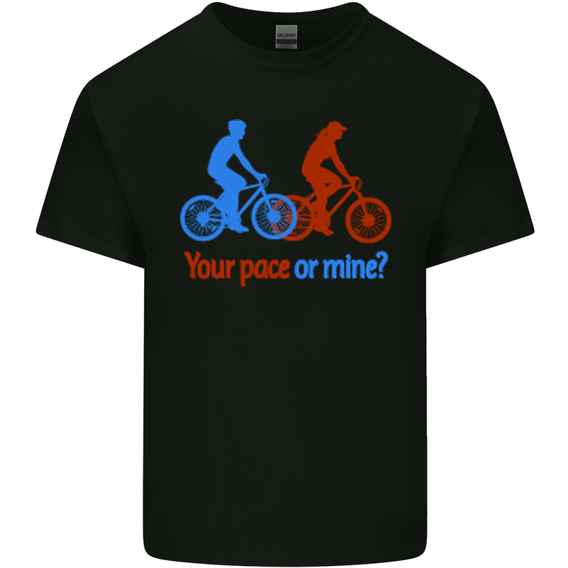 Your Pace or Mine Funny Cycling Cyclist Kids T-Shirt Childrens Black