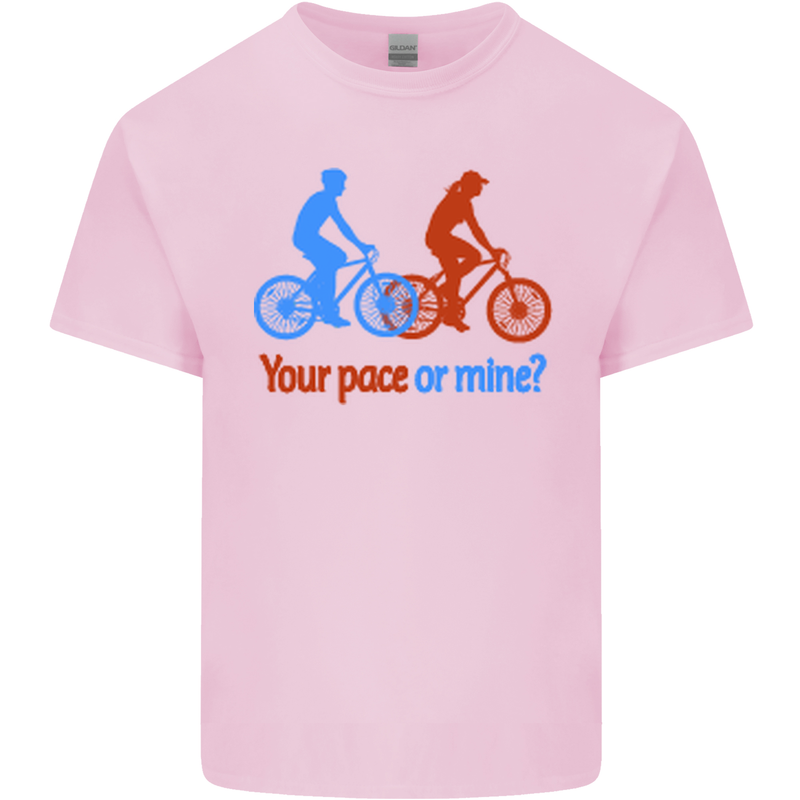 Your Pace or Mine Funny Cycling Cyclist Kids T-Shirt Childrens Light Pink